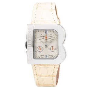 Laura Biagiotti Beige Leather Dress Watch