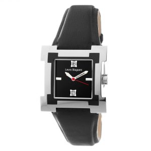 Laura Biagiotti Black Leather Dress Watch