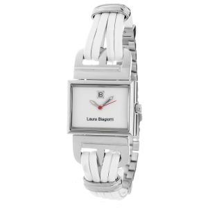 Laura Biagiotti White Leather Dress Watch