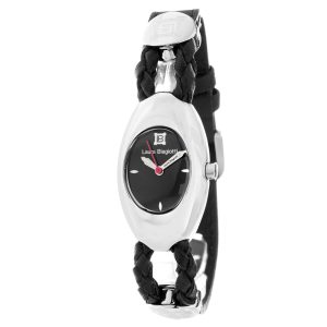 Laura Biagiotti Black Leather Dress Watch