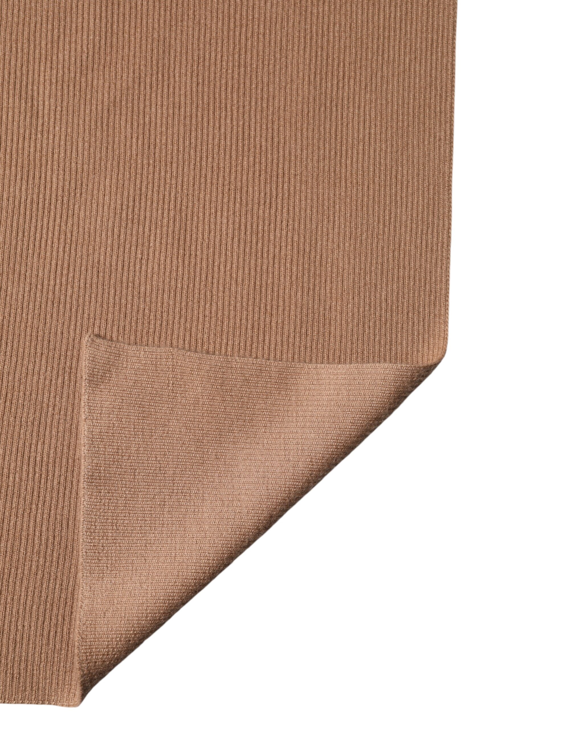 Dolce & Gabbana Brown Cashmere Knitted Neck Wrap Shawl Scarf - Image 3