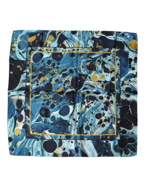Dolce & Gabbana Multicolor Marble Square Foulard Scarf
