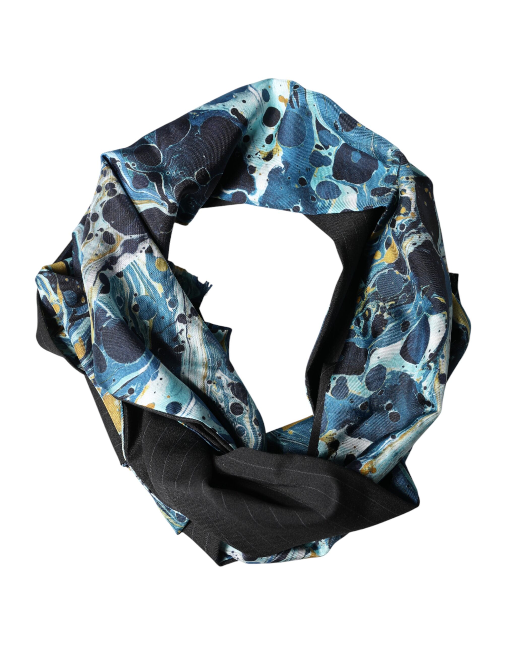 Dolce & Gabbana Multicolor Marble Neck Wrap Foulard Scarf - Image 3
