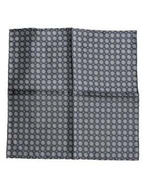 Dolce & Gabbana Blue Patterned Silk Square Handkerchief Scarf