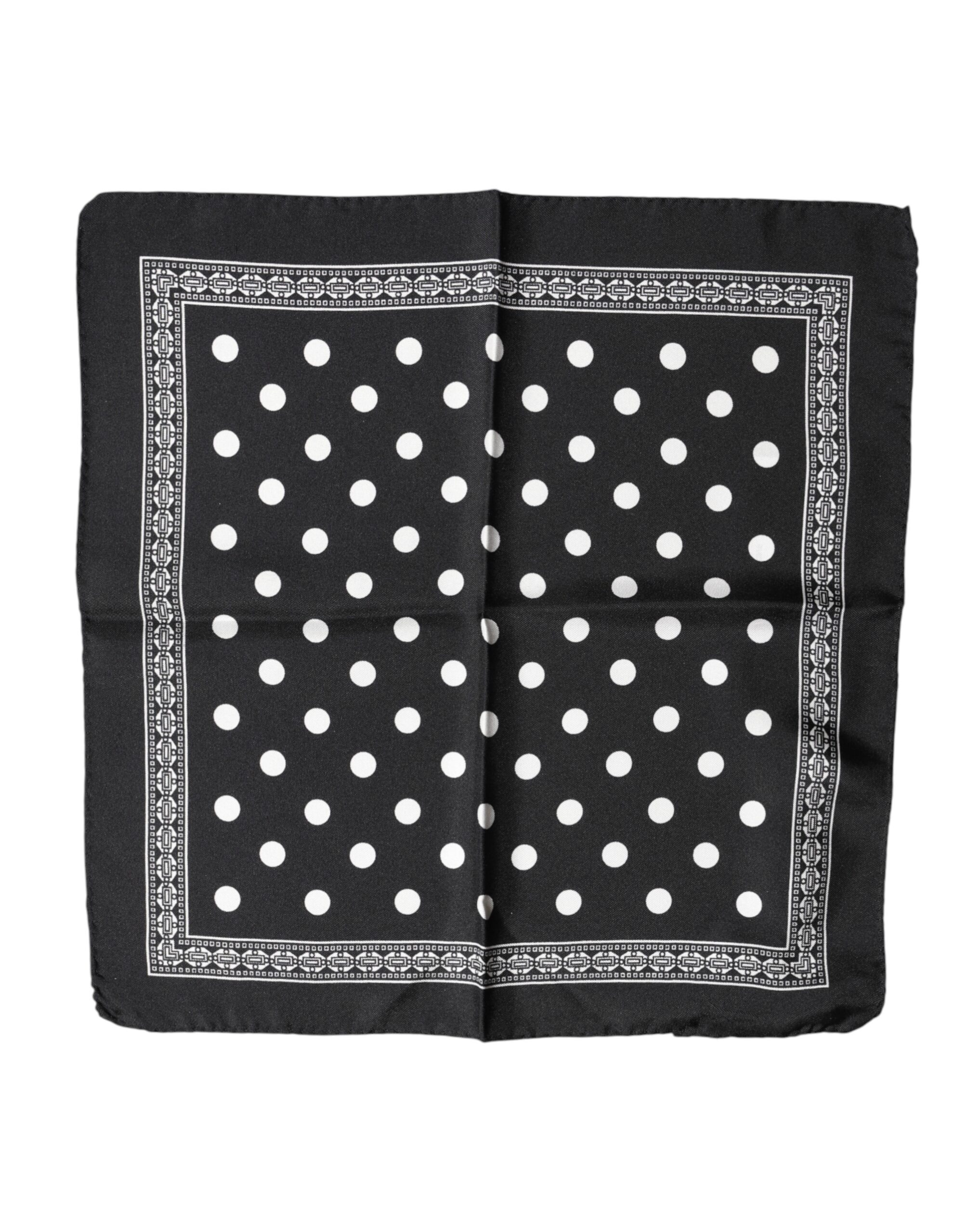 Dolce & Gabbana Black Polka Dot Square Handkerchief Scarf - Image 2