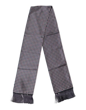 Dolce & Gabbana Black Patterned Fringes Neck Foulard Scarf