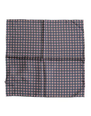 Dolce & Gabbana Blue Patterned Silk Square Handkerchief Scarf