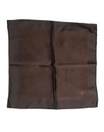 Dolce & Gabbana Brown Logo Silk Square Handkerchief Scarf