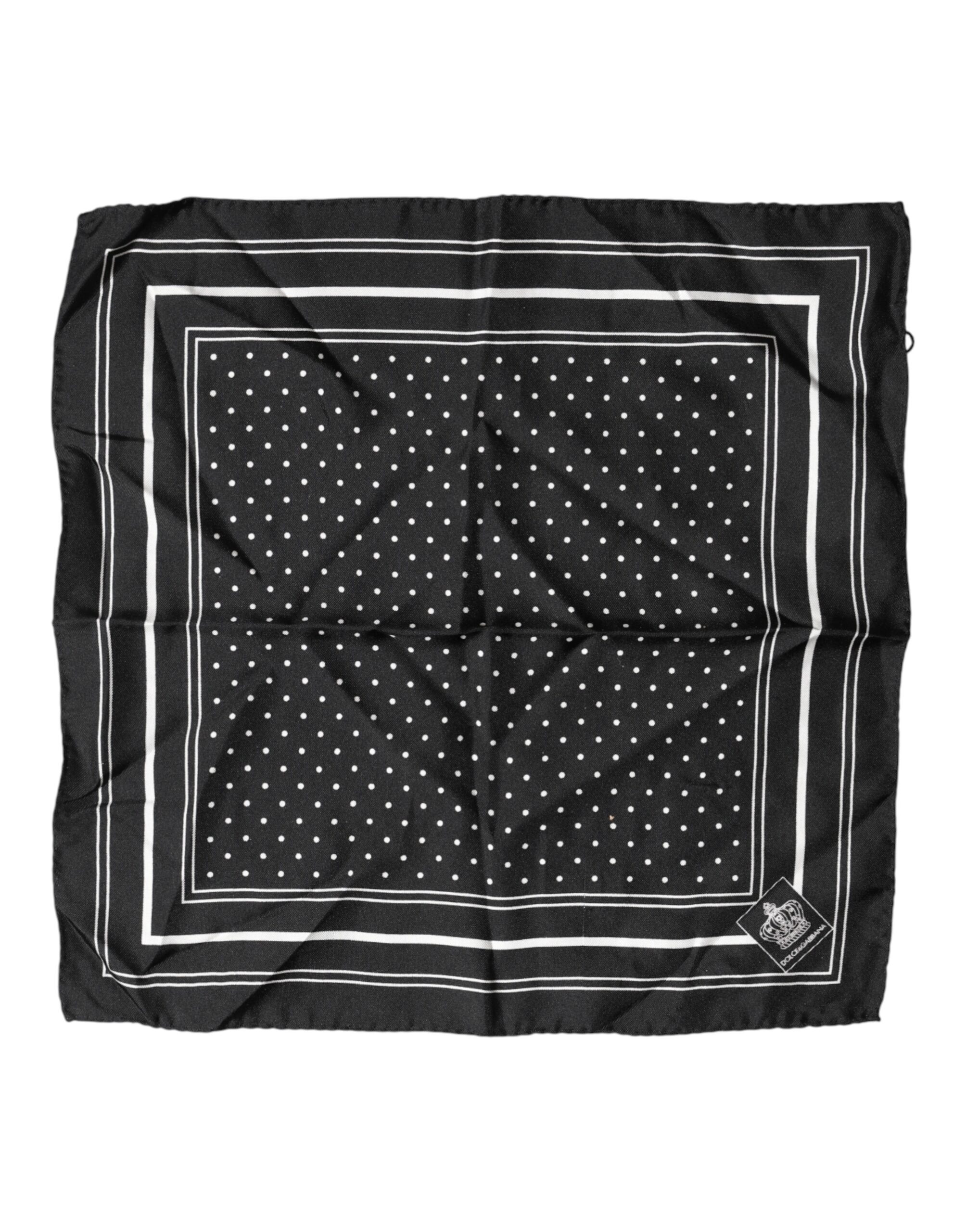 Dolce & Gabbana Scarf Black Poka Dot Men Square Handkerchief - Image 2
