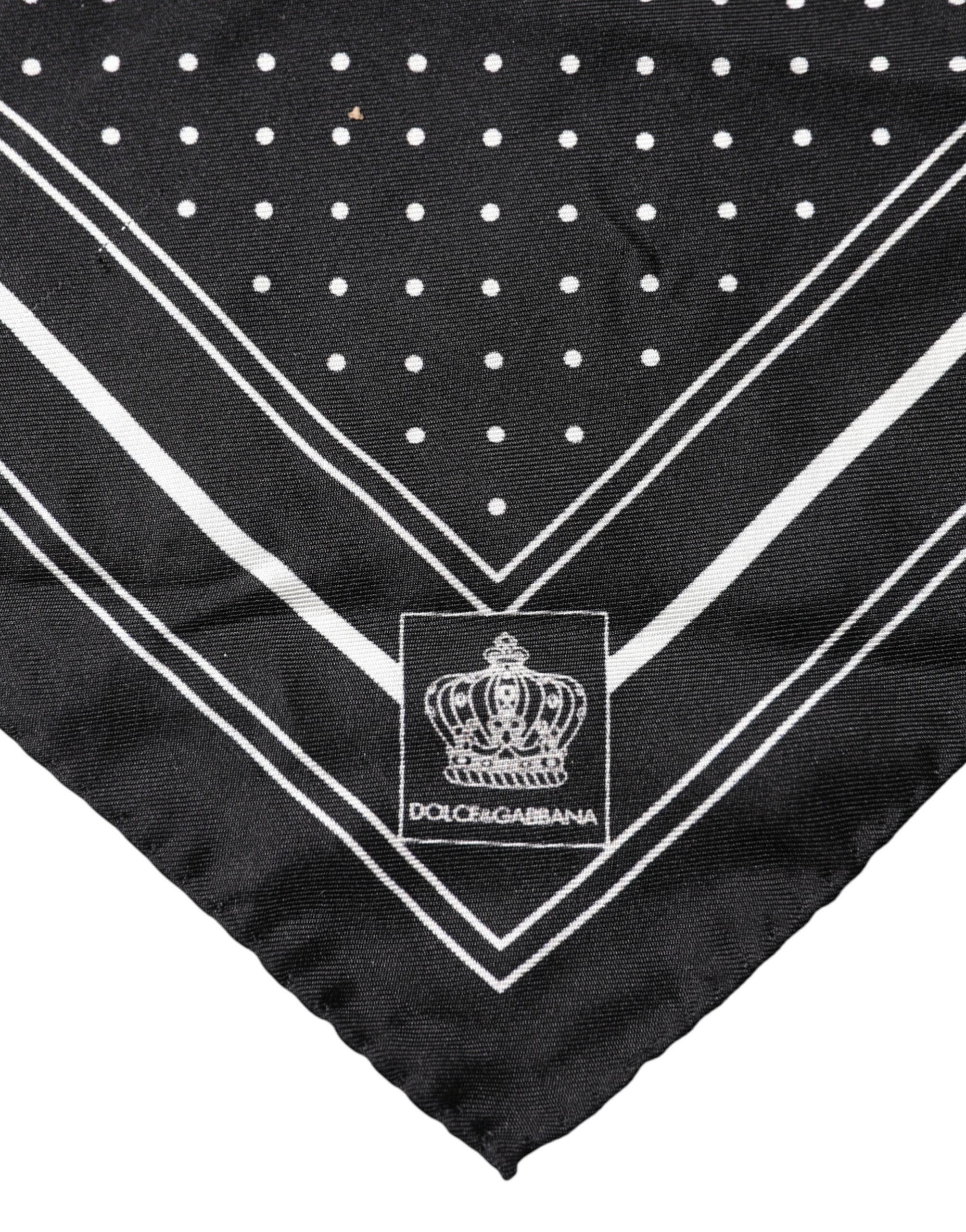 Dolce & Gabbana Scarf Black Poka Dot Men Square Handkerchief - Image 3