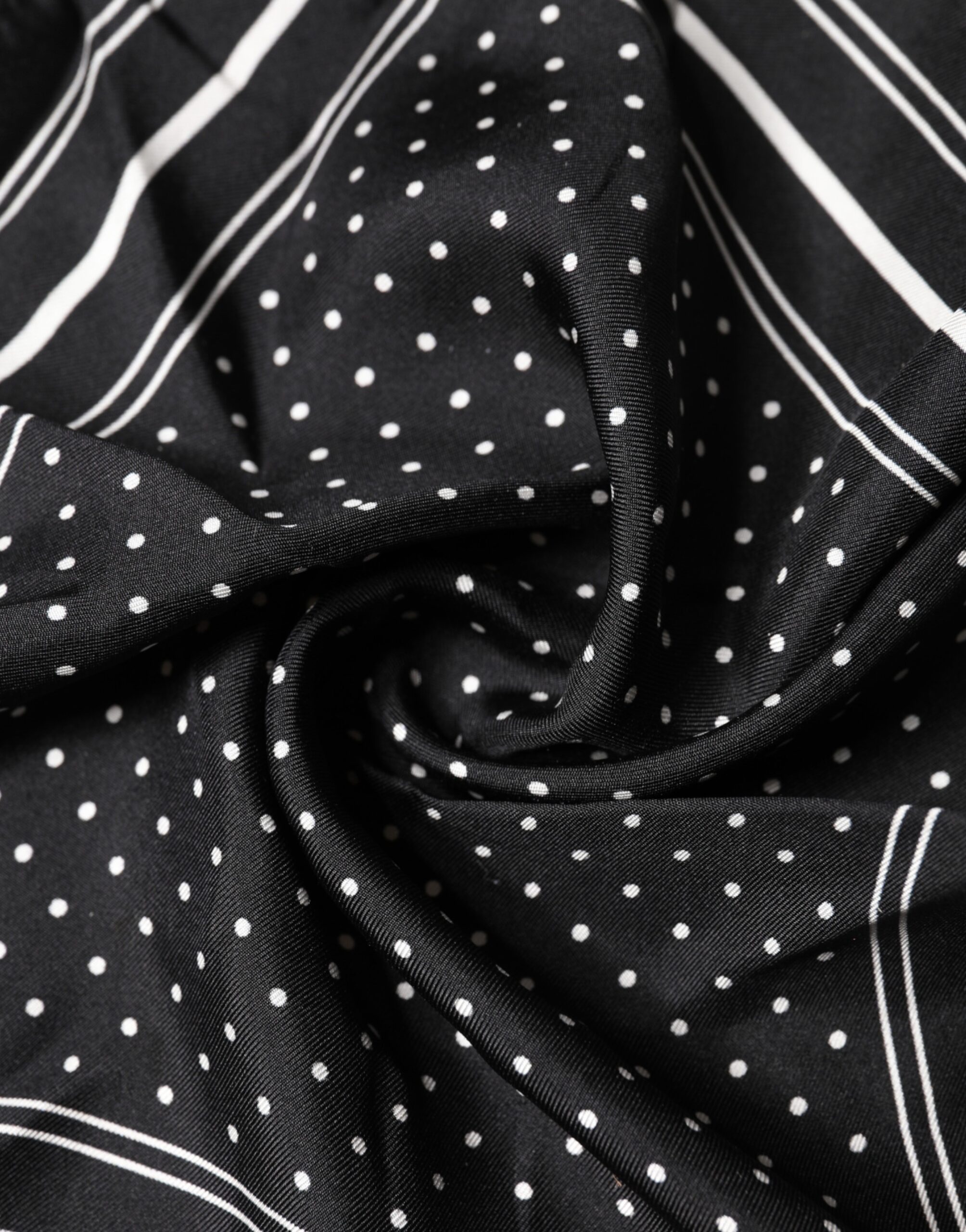 Dolce & Gabbana Scarf Black Poka Dot Men Square Handkerchief - Image 4