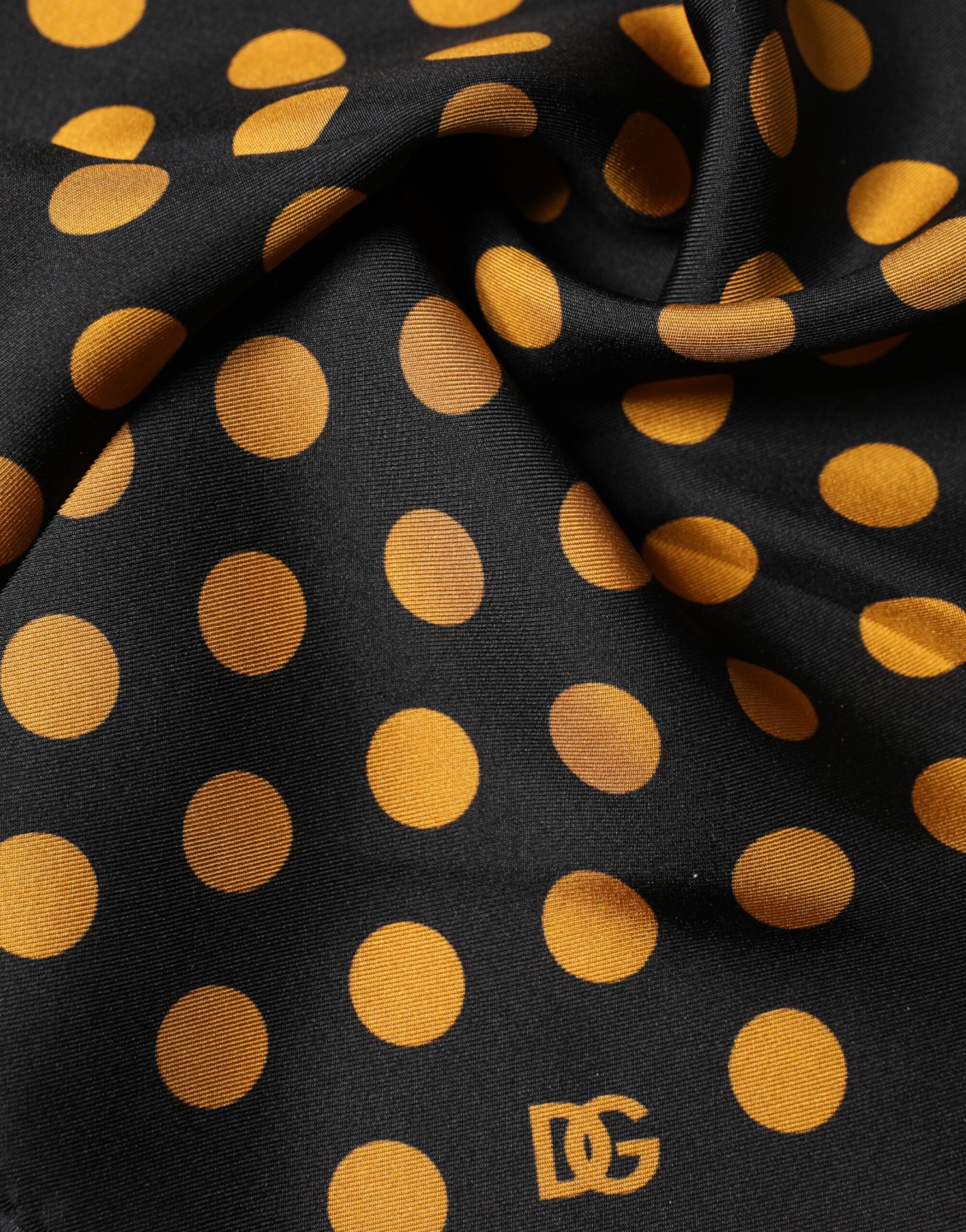 Dolce & Gabbana Black Polka Dot Square Handkerchief Scarf - Image 3