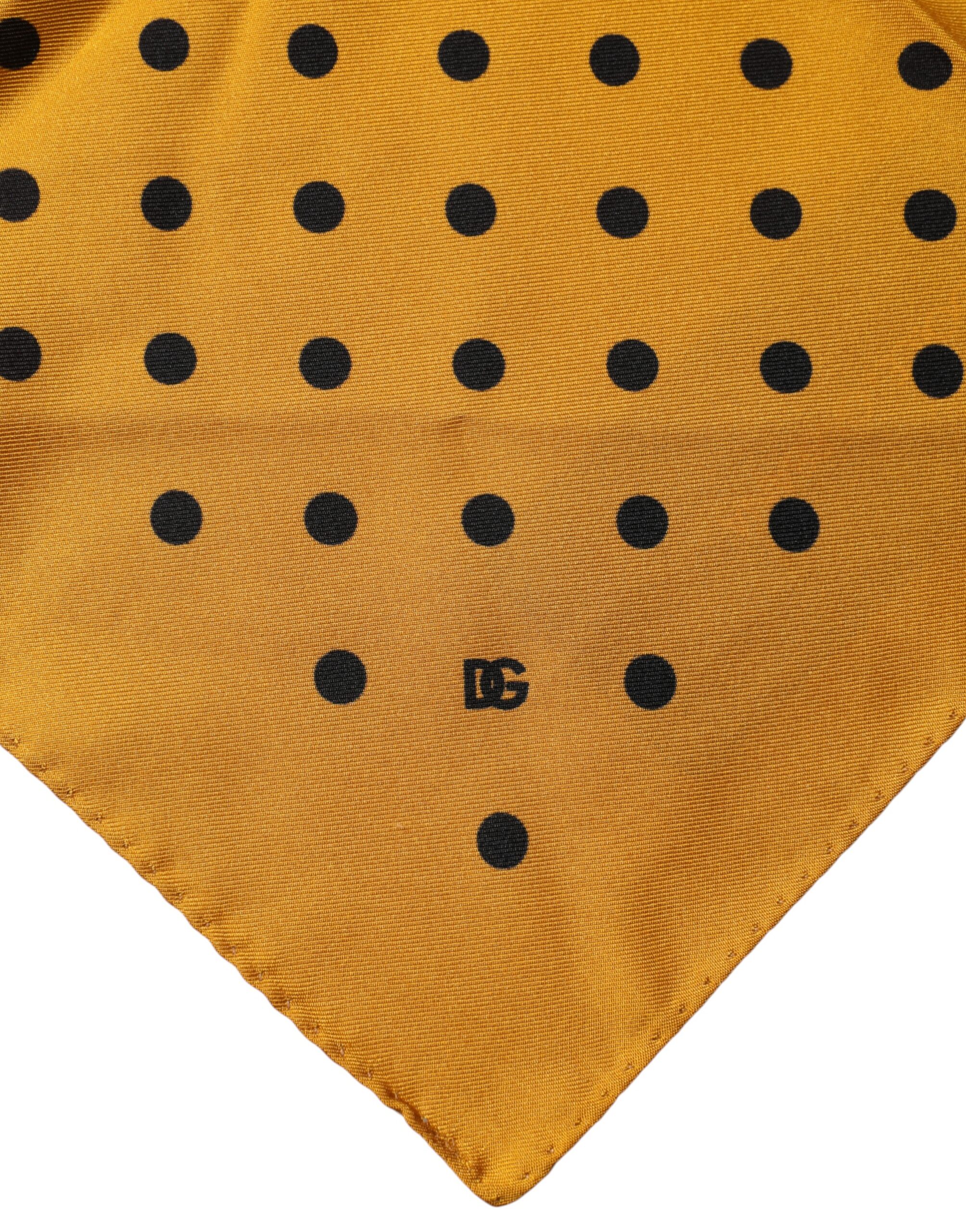 Dolce & Gabbana Orange Polka Dot Square Handkerchief Scarf - Image 3