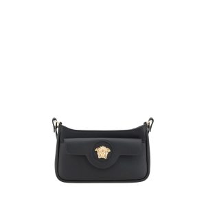 Versace Black Calf Leather Bos Taurus Shoulder Bag