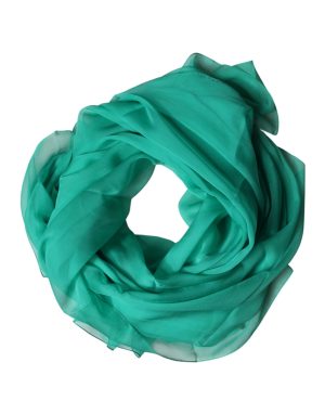 Dolce & Gabbana Green Stole Silk Neck Wrap Shawl Scarf