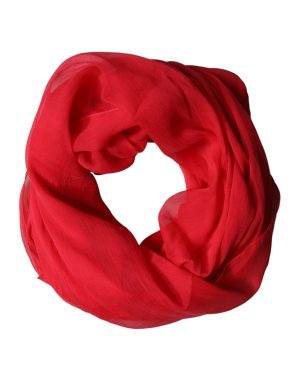 Dolce & Gabbana Red Stole Silk Neck Wrap Shawl Men Scarf