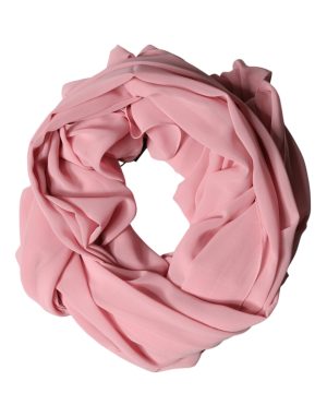 Dolce & Gabbana Pink Silk Stole Neck Wrap Shawl Men  Scarf