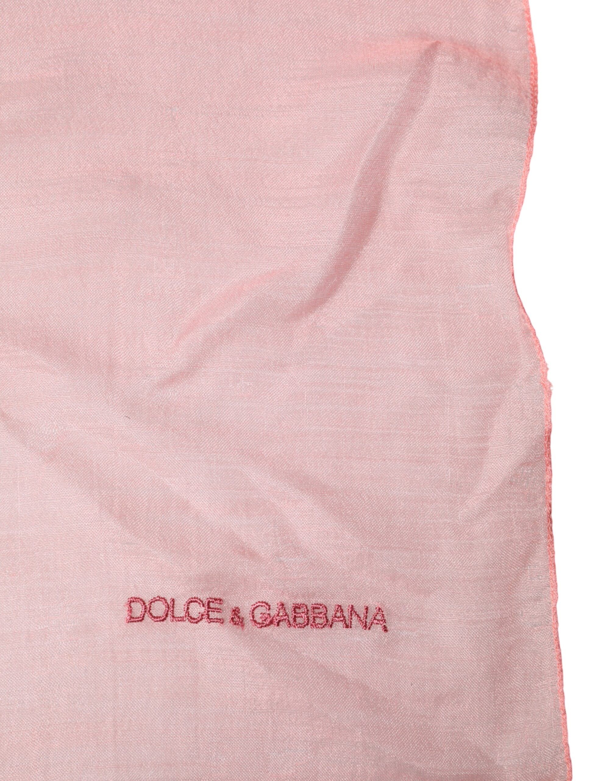 Dolce & Gabbana Light Pink Cashmere Neck Wrap Shawl Scarf - Image 4