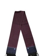 Dolce & Gabbana Maroon Patterned Fringes Wrap Foulard 138cm x 15cm Scarf