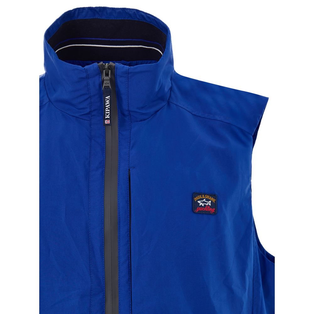 Paul & Shark Blue Polyester Sleveless Jacket - Image 5