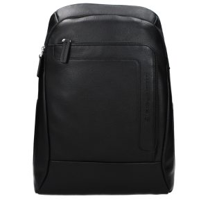 Piquadro Black Leather Backpack