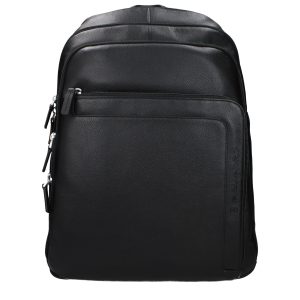 Piquadro Black Leather Backpack