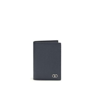 Valentino Garavani Blue Calf Leather Bos Taurus Wallet