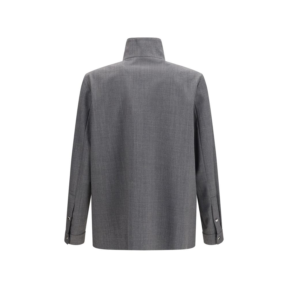 Valentino Gray Polyester Coat - Image 2