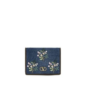 Valentino Garavani Blue Cotton Wallet