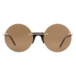 Andy Wolf Brown Metal Sunglasses