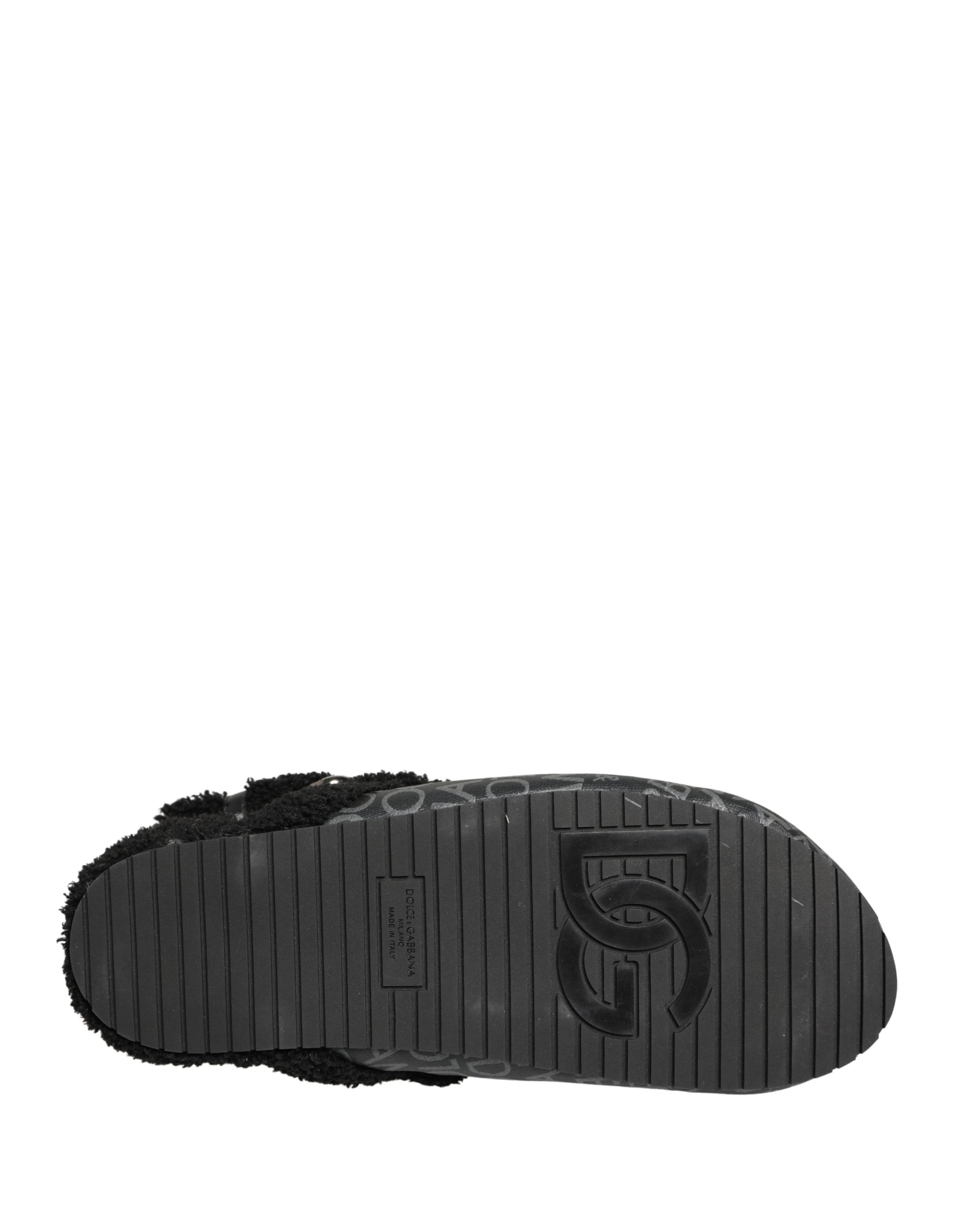 Dolce & Gabbana Gray Faux Fur Jacquard Mules Sandals Shoes - Image 8