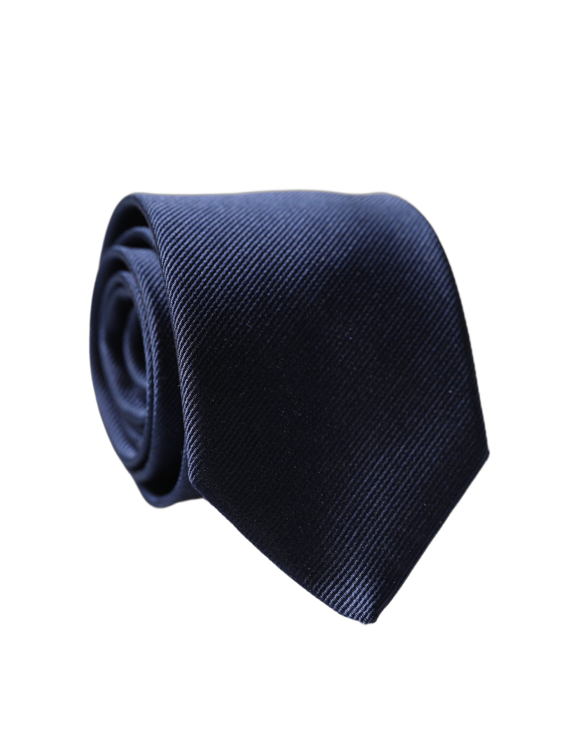 Dolce & Gabbana Navy Blue Solid 100% Silk Adjustable Men Necktie Tie - Image 2