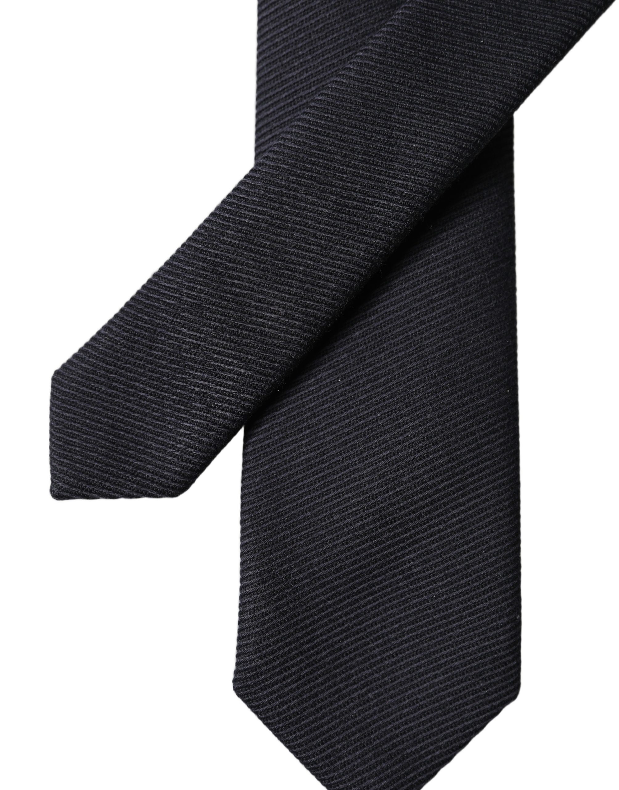 Dolce & Gabbana Black Solid 100% Silk Adjustable Men Tied Necktie Tie - Image 6