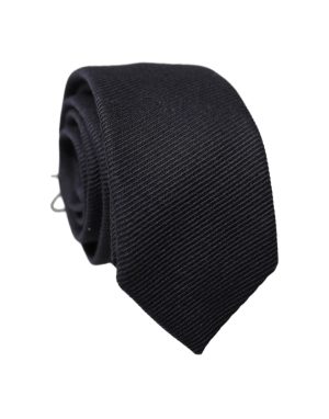 Dolce & Gabbana Black Solid 100% Silk Adjustable Men Tied Necktie Tie