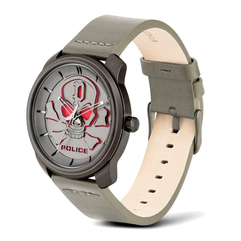Police Gray Leather Dress Watch - Image 2