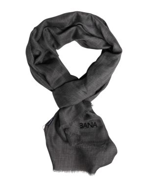 Dolce & Gabbana Gray Logo Print Neck Warmer Wrap Shawl Scarf