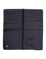 Dolce & Gabbana Blue DG Crown Silk Square Men Foulard Scarf
