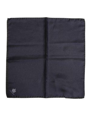 Dolce & Gabbana Blue DG Crown Silk Square Men Foulard Scarf