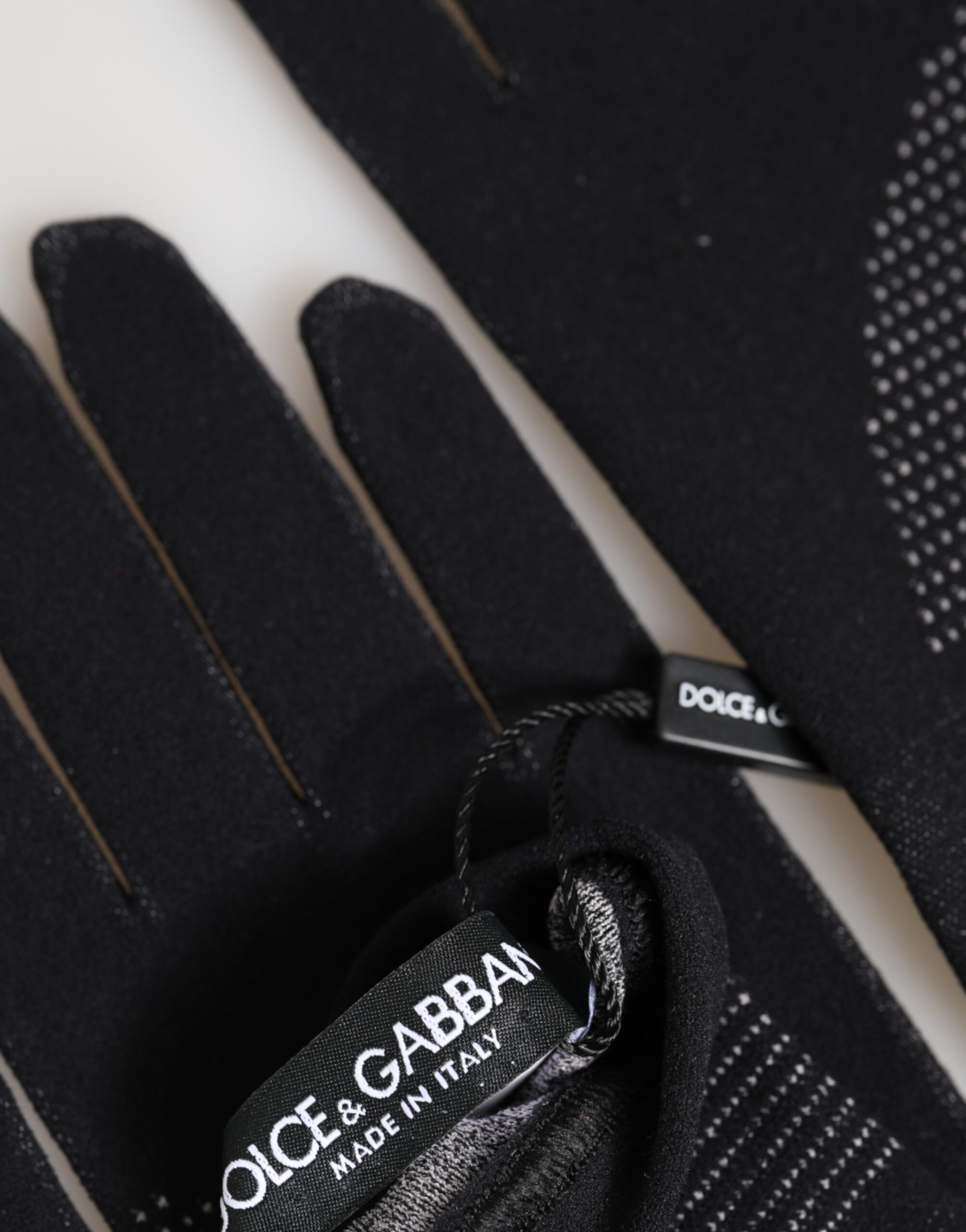 Dolce & Gabbana Black DG Logo Cotton Hands Mitten Men Gloves - Image 3