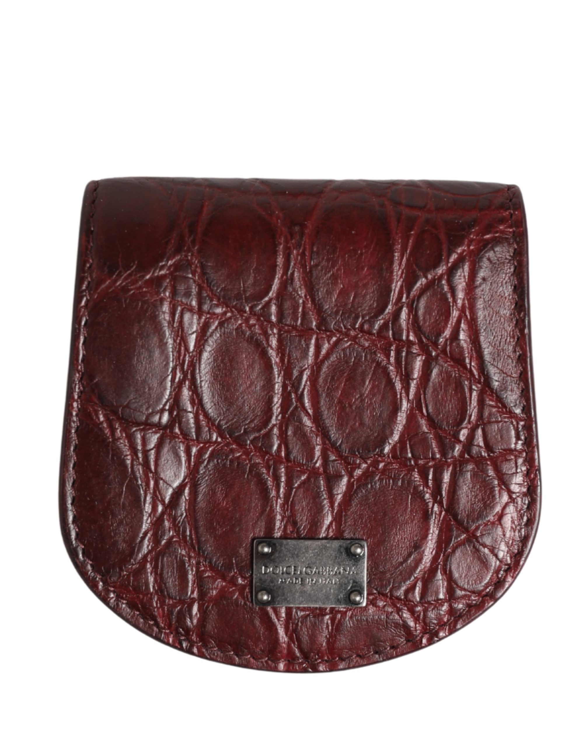 Dolce & Gabbana Burgundy Exotic Skin Condom Case Holder Pocket Wallet - Image 2