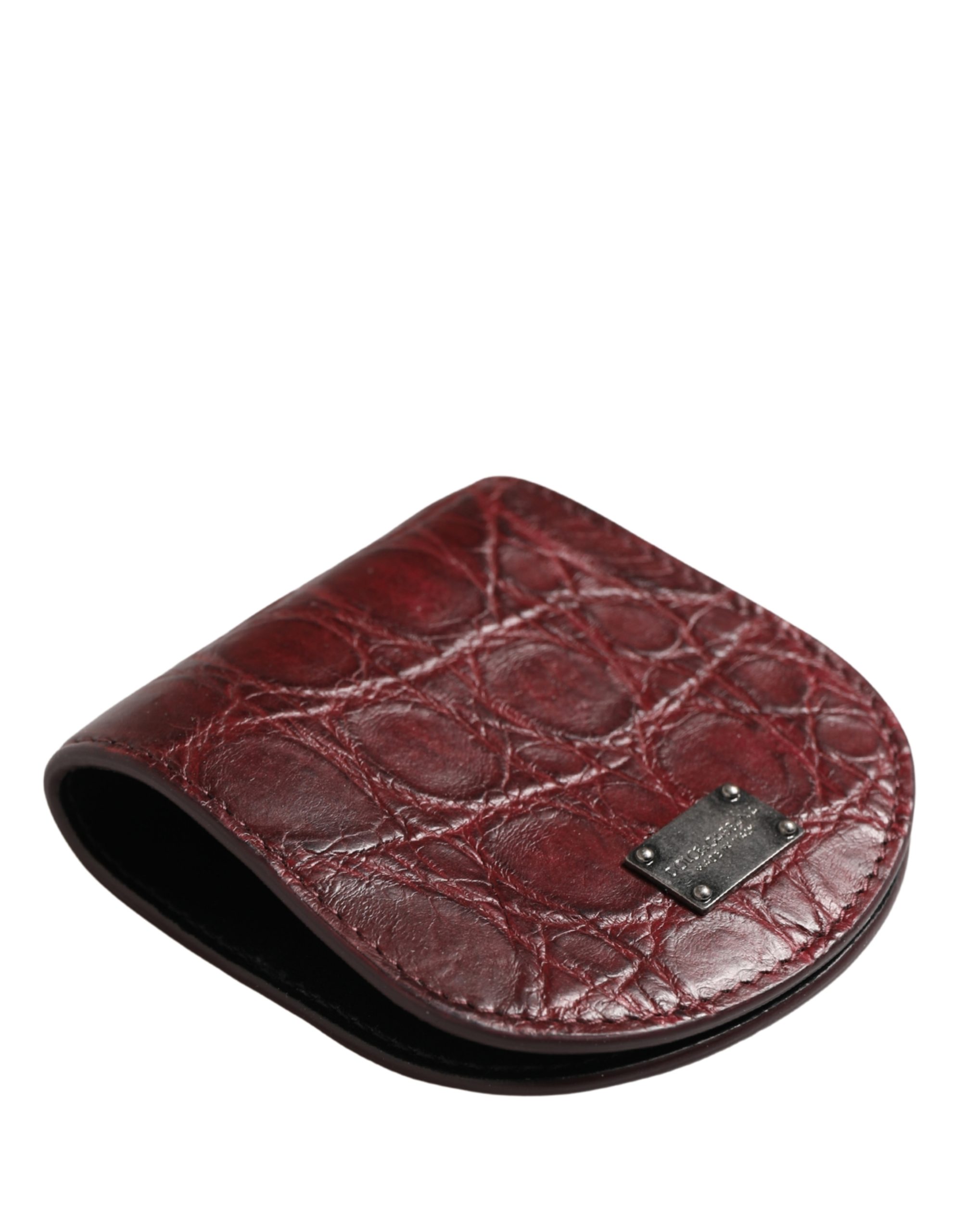 Dolce & Gabbana Burgundy Exotic Skin Condom Case Holder Pocket Wallet - Image 4