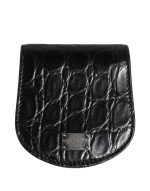 Dolce & Gabbana Black Exotic Skin Condom Case Holder Pocket Wallet
