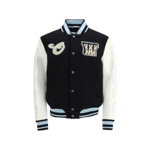 Off-White Black Wool Oves Aries Bomber