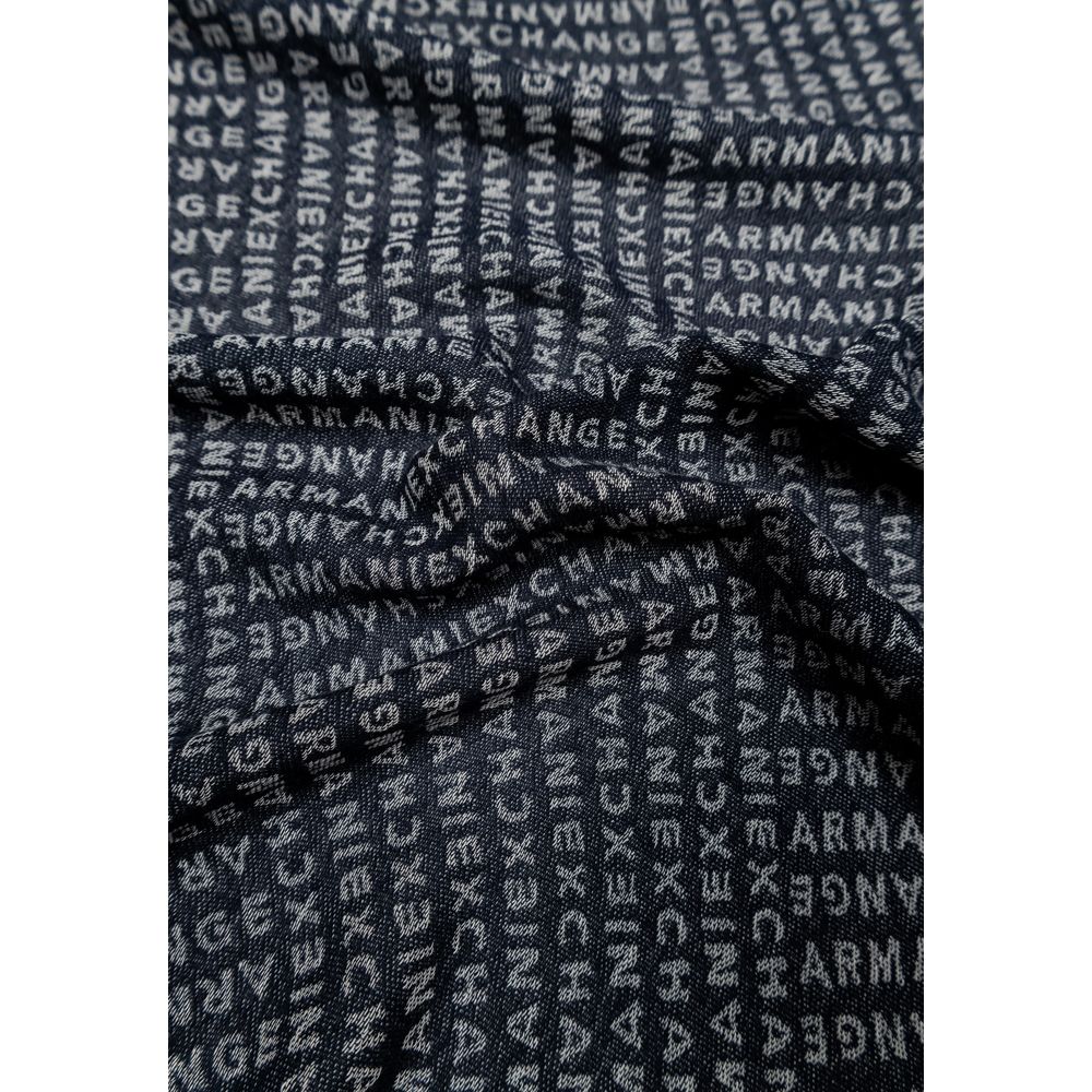 Armani Exchange Blue Viscose Scarf - Image 2