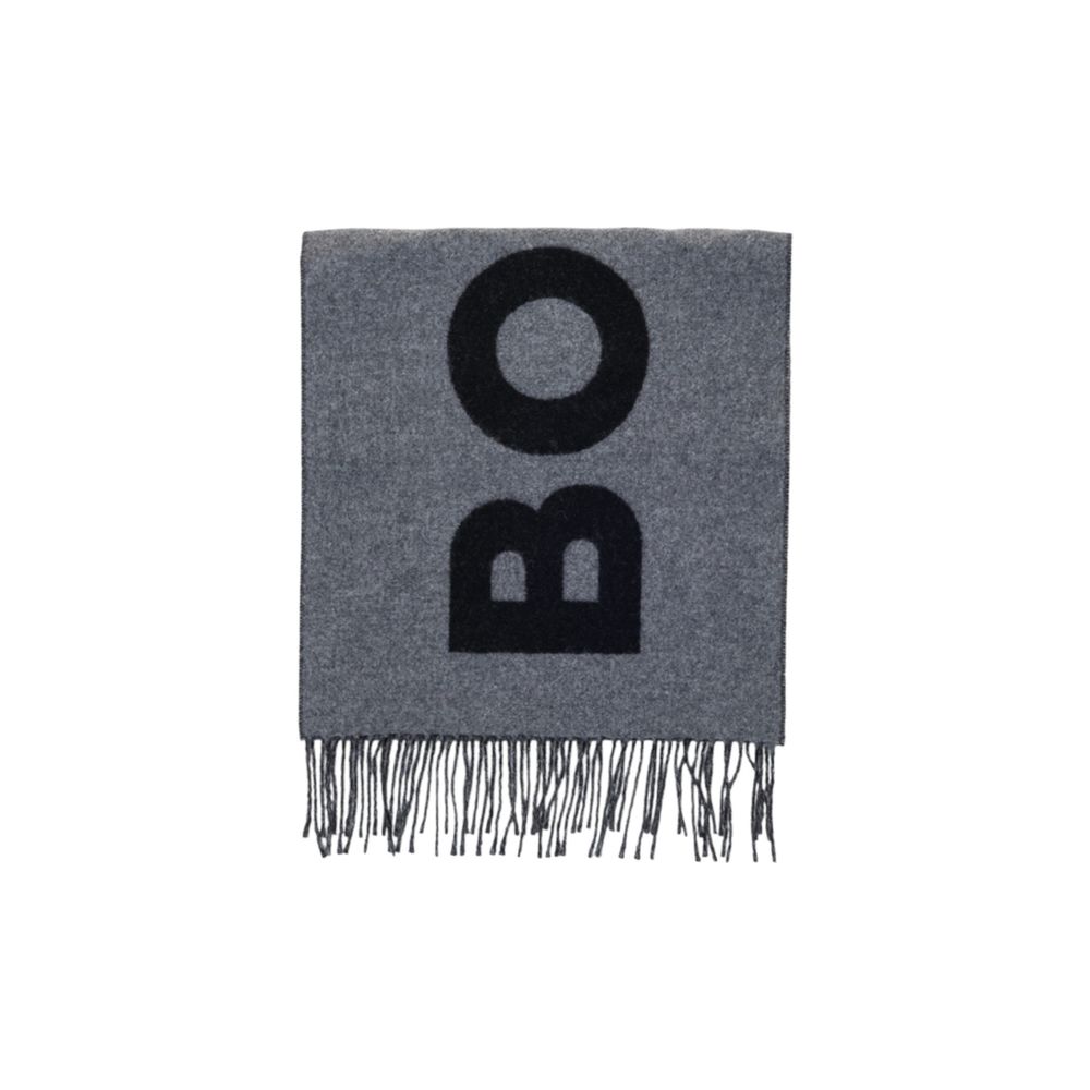 Hugo Boss Gray Wool Scarf - Image 2