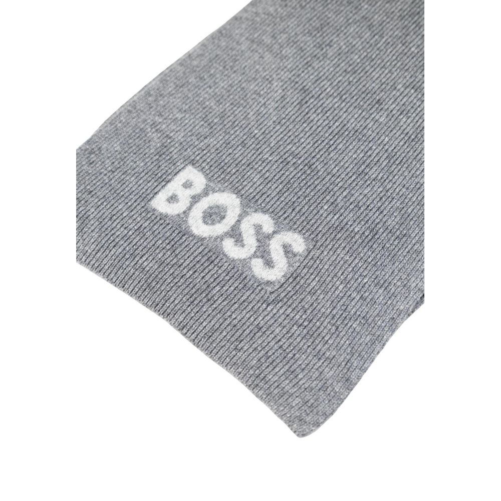 Hugo Boss Gray Polyacrylic Scarf - Image 4