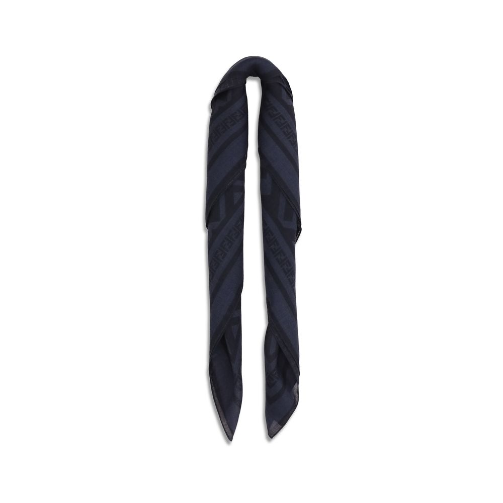 Fendi Blue Wool Oves Aries Scarf - Image 2