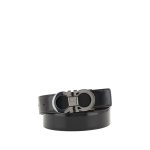 Ferragamo Black Calf Leather Bos Taurus Belt