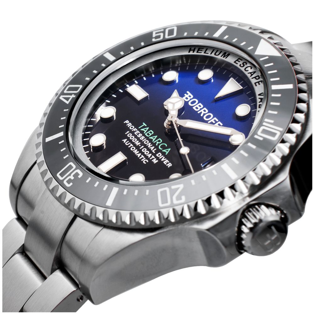 Bobroff Silver Stainless Steel Sport Watch - Image 3
