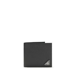 Prada Black Calf Leather Bos Taurus Wallet